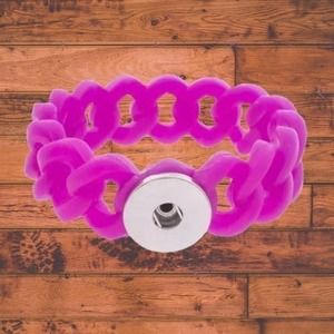 Snap Button Jewelry  Silicone Stretch Bracelet